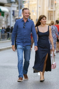 Young couple walking 2